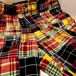 St. John’s Bay Blue Patchwork Madras Shorts.